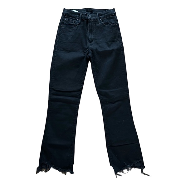 MOTHER Denim - Mother jeans the insider black frayed crop bootcut jeans 27
